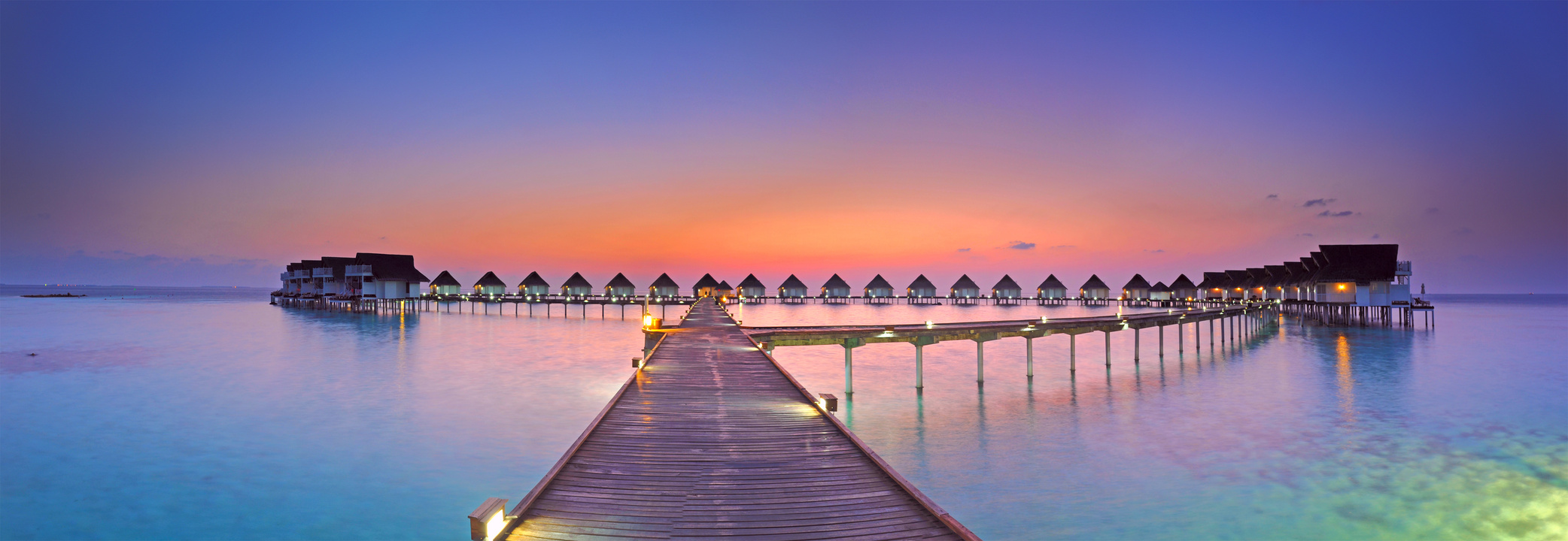 Maldives sunset panorama